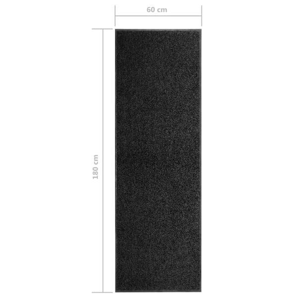 vidaXL Dörrmatta tvättbar svart 60x180 cm Svart