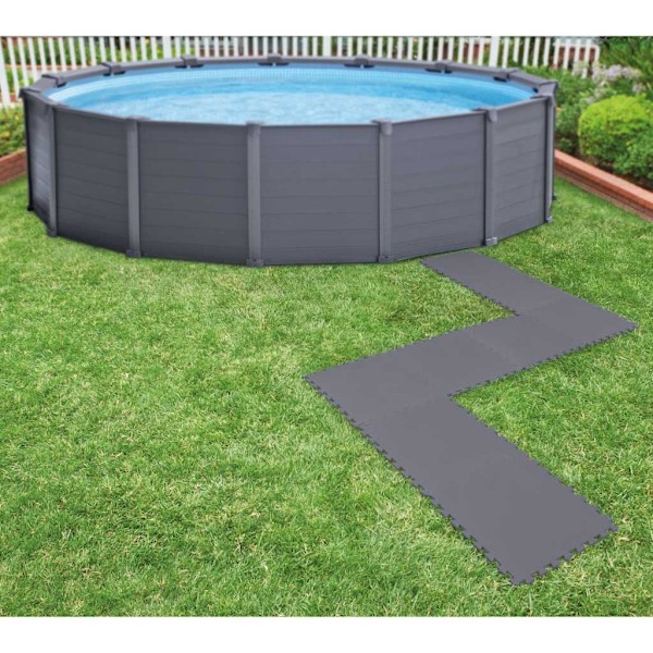 INTEX Golvskydd 8 st 50x50x0,5 cm 1,9 m² grå