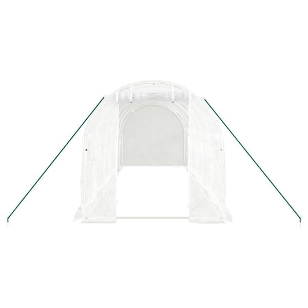 vidaXL Växthus med stålram vit 12 m² 6x2x2 m Vit