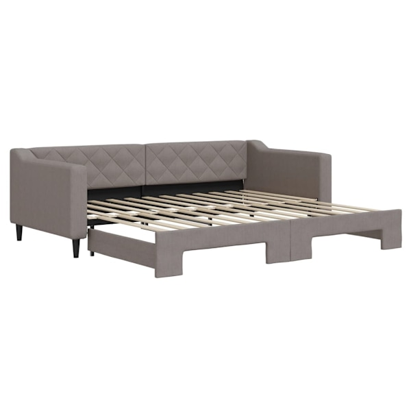 vidaXL Dagbädd utdragbar taupe 90x200 cm tyg Taupe