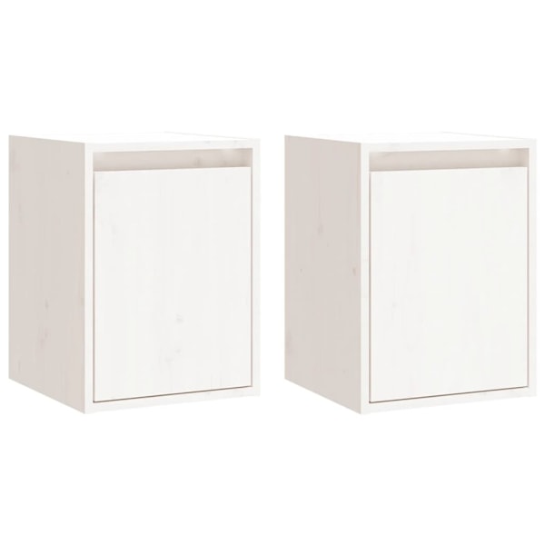 vidaXL Väggskåp 2 st vit 30x30x40 cm massiv furu Vit