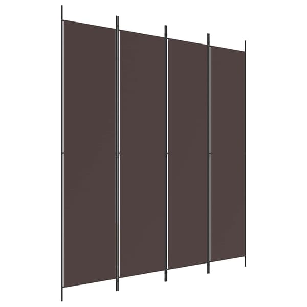 vidaXL Rumsavdelare 4 paneler brun 200x220 cm tyg Brun