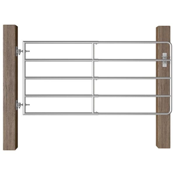 vidaXL Gårdsgrind 5 stänger stål (95-170)x90 cm silver Silver