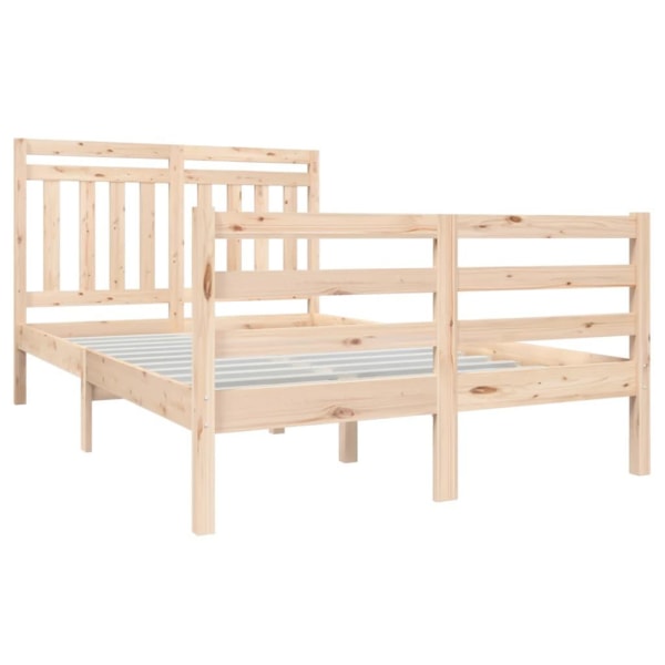 vidaXL Sängram massiv furu 120x190 cm Brun