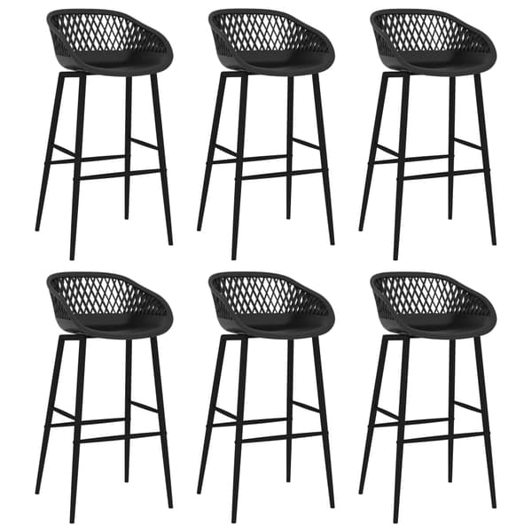 vidaXL Bargrupp 7 delar vit och svart Vit