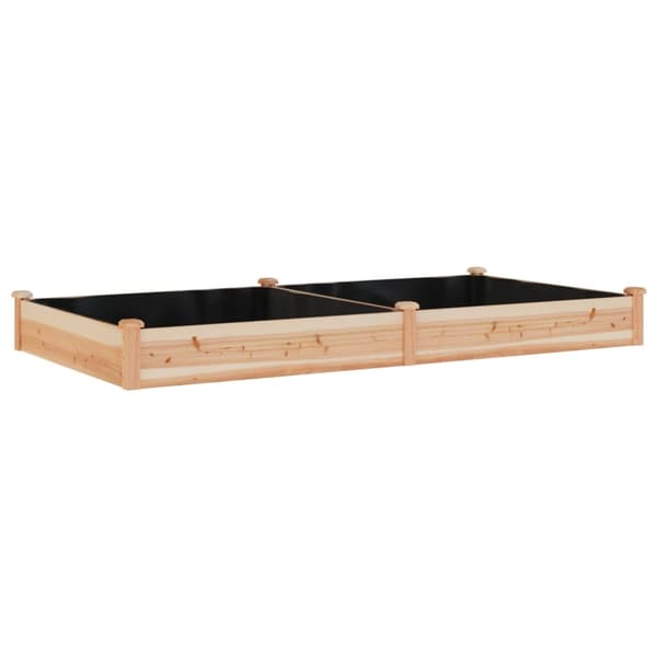 vidaXL Odlingslåda med foder 240x120x25 cm massivt granträ Brun