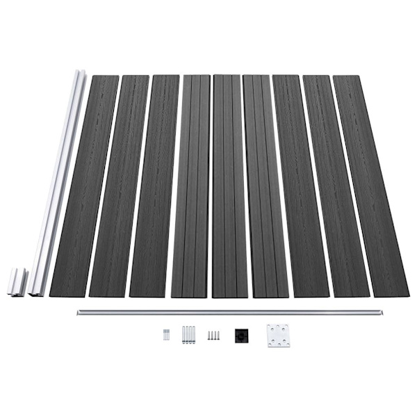 vidaXL Staketpaneler WPC 619x(105-186) cm svart Svart