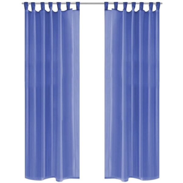 vidaXL Gardiner i voile 2 st 140x225 cm kungsblå Blå