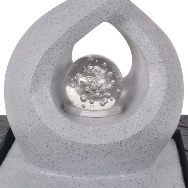 vidaXL Inomhusfontän med LED polyresin grå