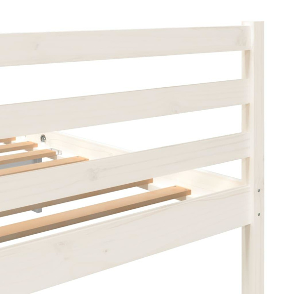 vidaXL Sängram vit massiv furu 90x200 cm enkelsäng Vit