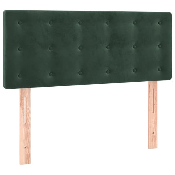 vidaXL Ramsäng med madrass mörkgrön 90x190 cm sammet Grön