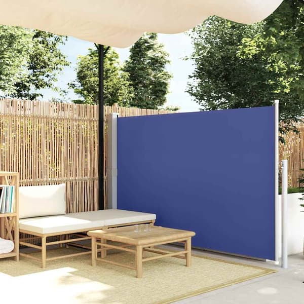 vidaXL Infällbar sidomarkis 140 x 300 cm blå Blå