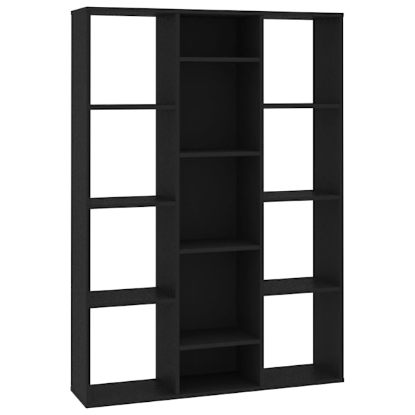 vidaXL Rumsavdelare/bokhylla svart 100x24x140 cm konstruerat trä Svart
