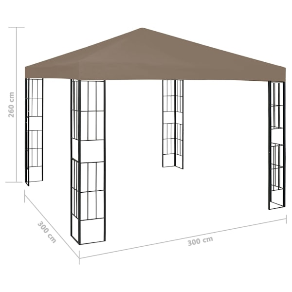 vidaXL Paviljong 3x3 m taupe Taupe