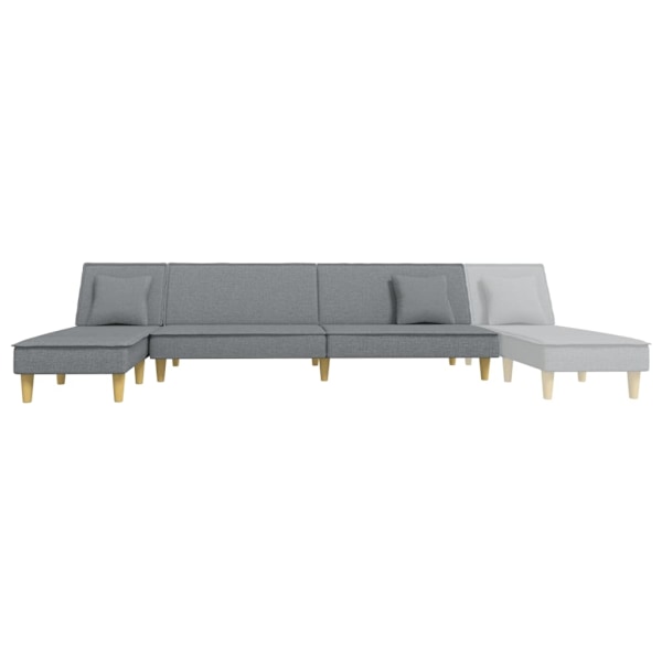 vidaXL L-formad bäddsoffa ljusgrå 255x140x70 cm tyg Grå