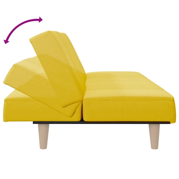 vidaXL Bäddsoffa ljusgul tyg Gul