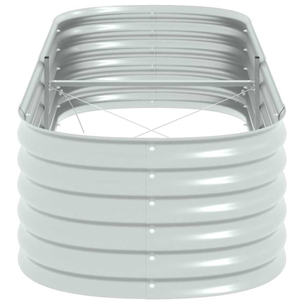 vidaXL Odlingslåda upphöjd galvaniserat stål 240x80x44 cm silver Silver