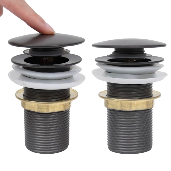 vidaXL Pop-up bottenventil utan överflödesfunktion grå 6,4x6,4x9,1 cm grå