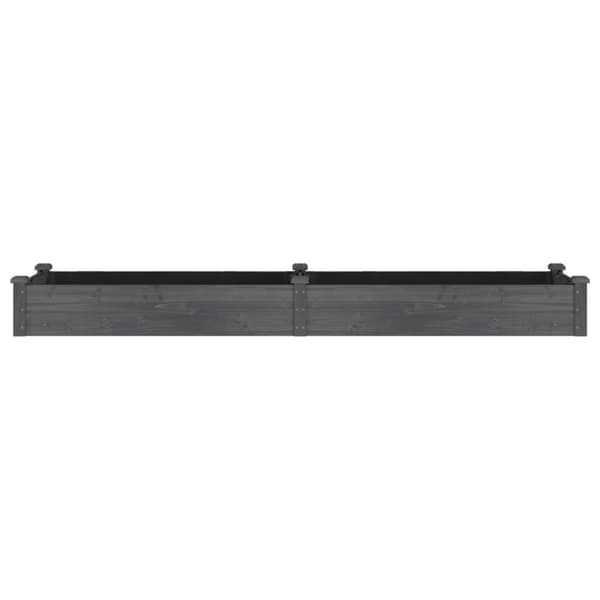 vidaXL Odlingslåda med foder grå 240x60x25 cm massivt granträ Grå