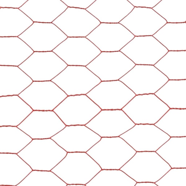 vidaXL Hönsnät stål med PVC-beläggning 25x0,75 m röd Röd