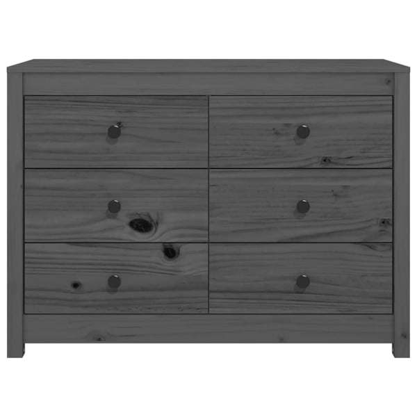 vidaXL Sidoskåp grå 100x40x72 cm massiv furu Grå