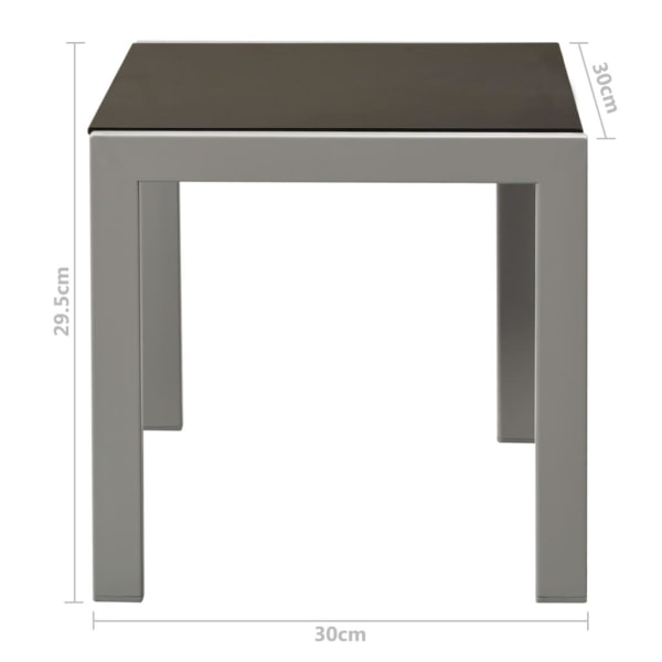 vidaXL Solsängar 2 st med bord stål och textilene svart Svart