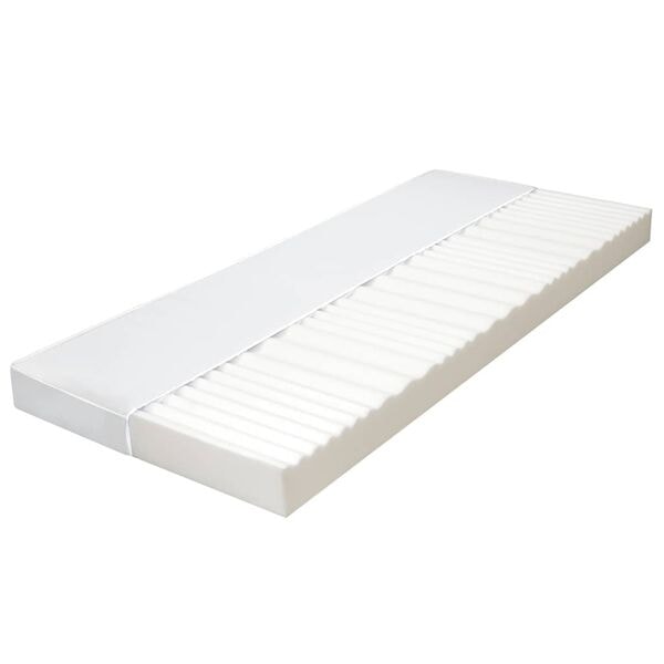 vidaXL Madrass 100x200 cm 7 zoner PU-skum 10 cm H2 H3 Vit