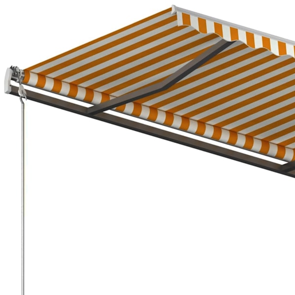 vidaXL Markis med stolpar automatisk infällbar 3x2,5 m gul och vit Gul