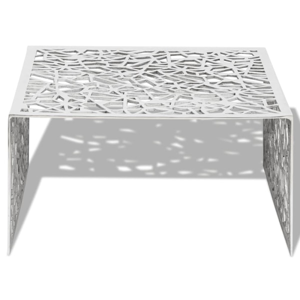 vidaXL Soffbord av aluminium Geometrisk Openwork Design Silver