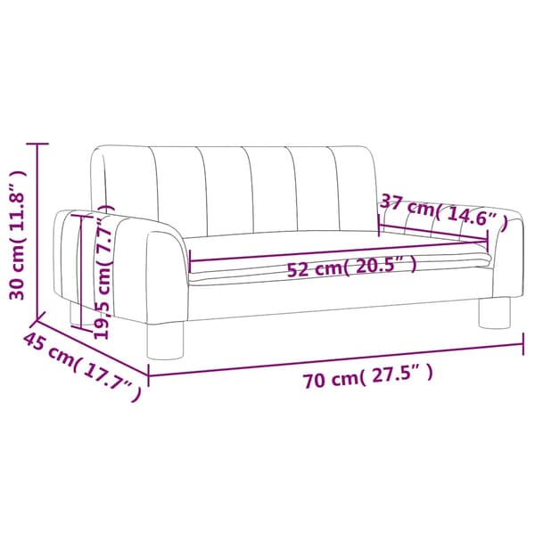 vidaXL Barnsoffa brun 70x45x30 cm tyg Brun