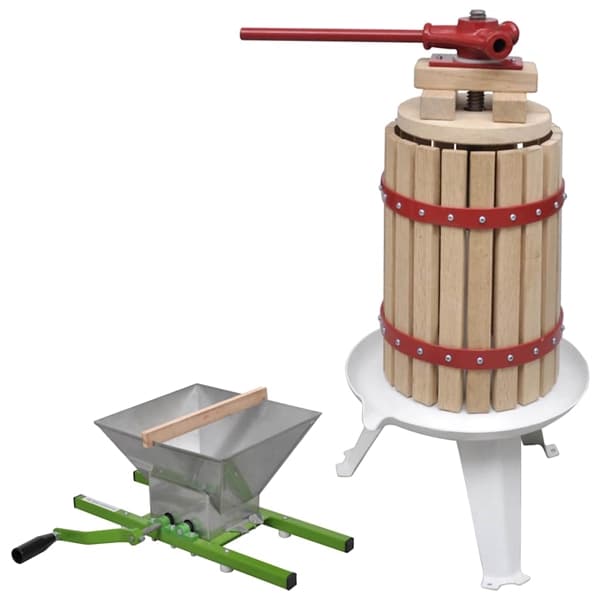 vidaXL Frukt- och vinpress set 2 delar
