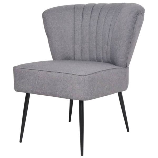 vidaXL Cocktailfåtölj ljusgrå tyg grå