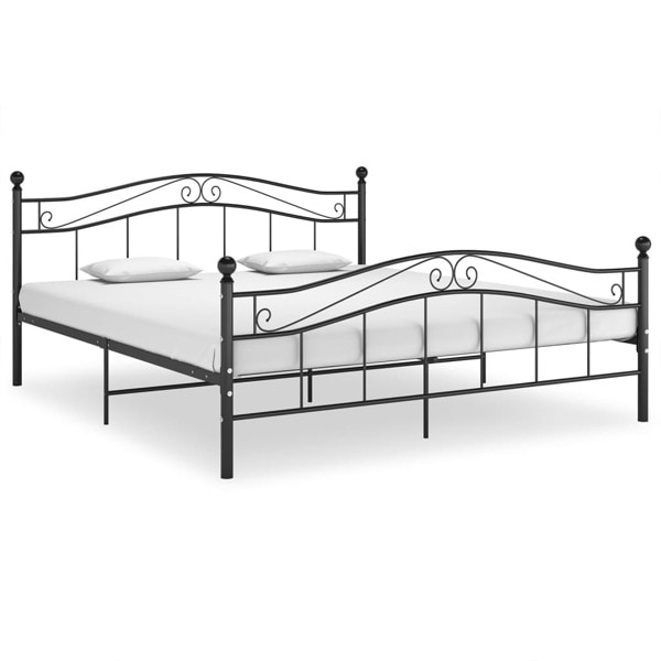 vidaXL Sängram utan madrass svart metall 160x200 cm Svart