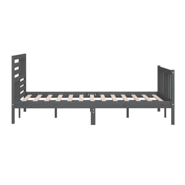 vidaXL Sängram massivt trä 150x200 cm grå Grå