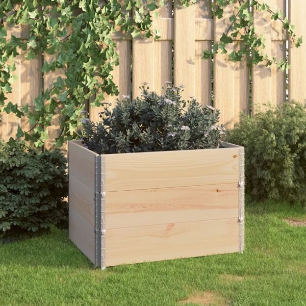 vidaXL Upphöjd odlingsbädd 3 st 60x80 cm massiv furu Brun