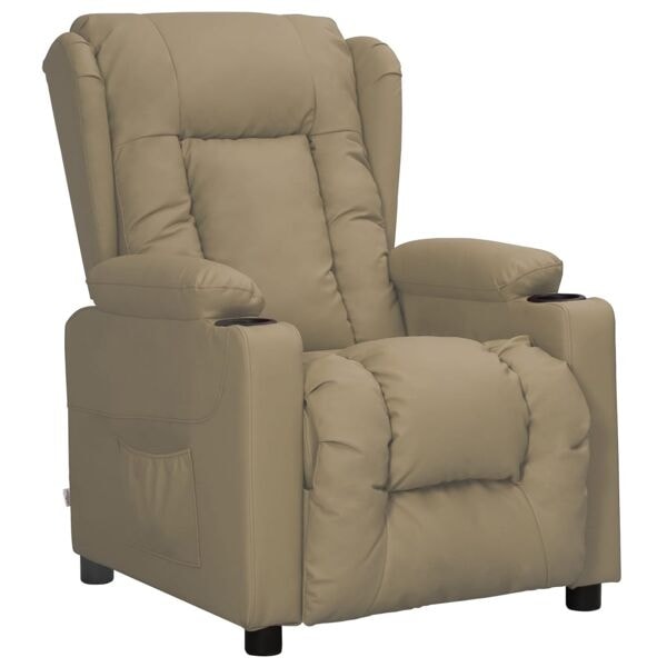 vidaXL Reclinerfåtölj cappuccino konstläder Brun