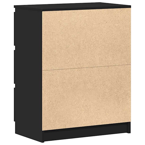 vidaXL Byrå svart 60x35x76 cm konstruerat trä Svart
