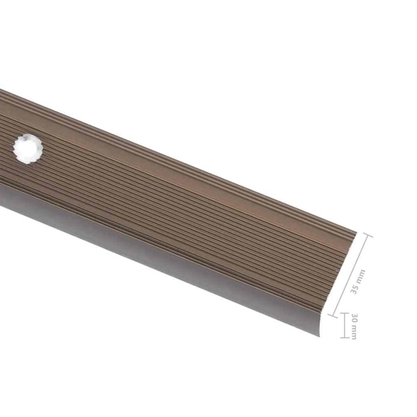 vidaXL Trappnosar i L-form 15 st aluminium 90 cm brun Brun