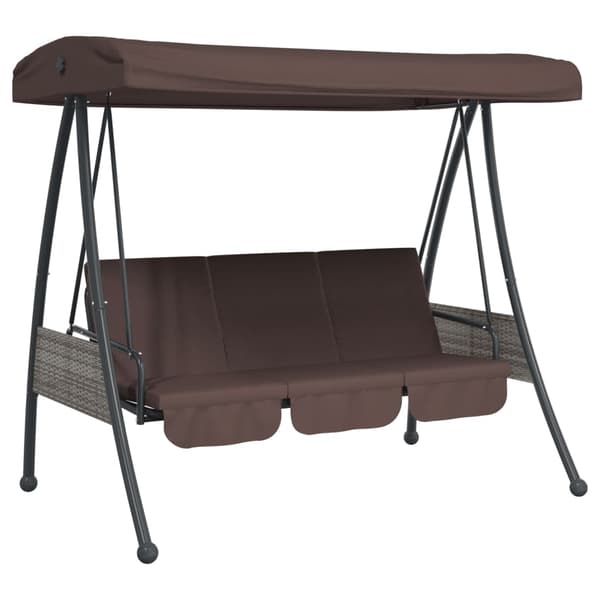 vidaXL Hammock med justerbart tak brun stål Brun
