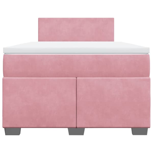 vidaXL Ramsäng med madrass rosa 120x190 cm sammet Rosa