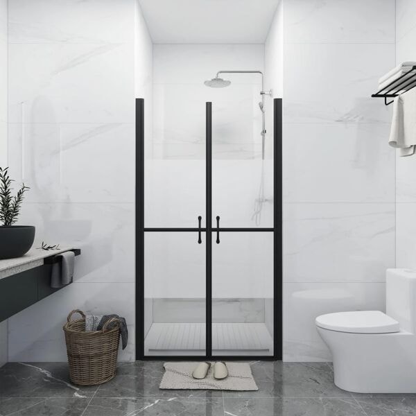 vidaXL Duschdörr halvfrostad ESG (73-76)x190 cm Svart