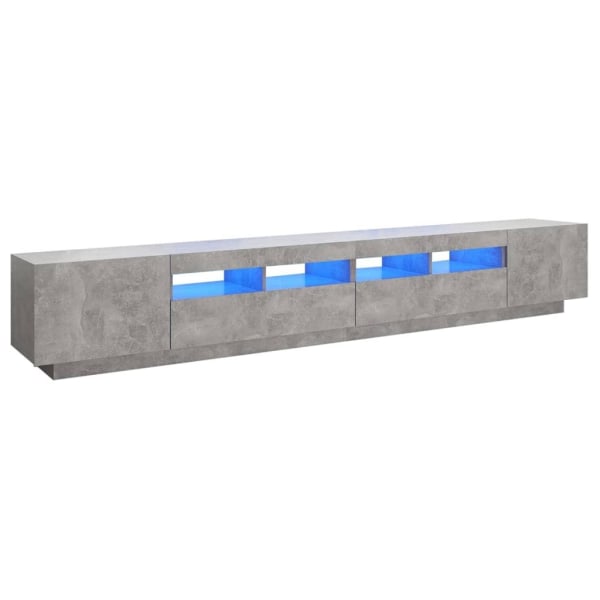 vidaXL TV-bänk med LED-belysning betonggrå 260x35x40 cm grå