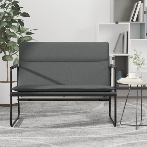 vidaXL Bänk mörkgrå 100x64x80 cm tyg Grå