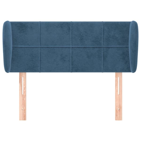 vidaXL Sänggavel med kanter mörkblå 83x23x78/88 cm sammet Blå