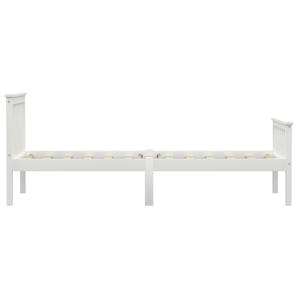 vidaXL Sängram vit massiv furu 90x200 cm Vit