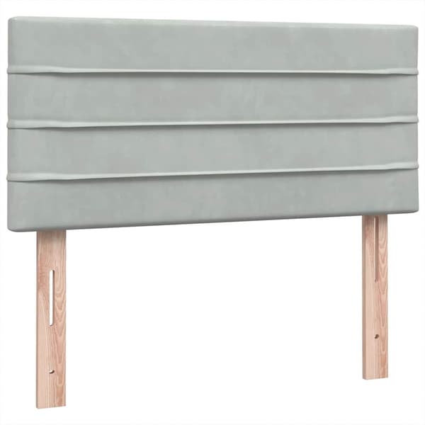 vidaXL Ramsäng med madrass ljusgrå 80x220 cm sammet Grå