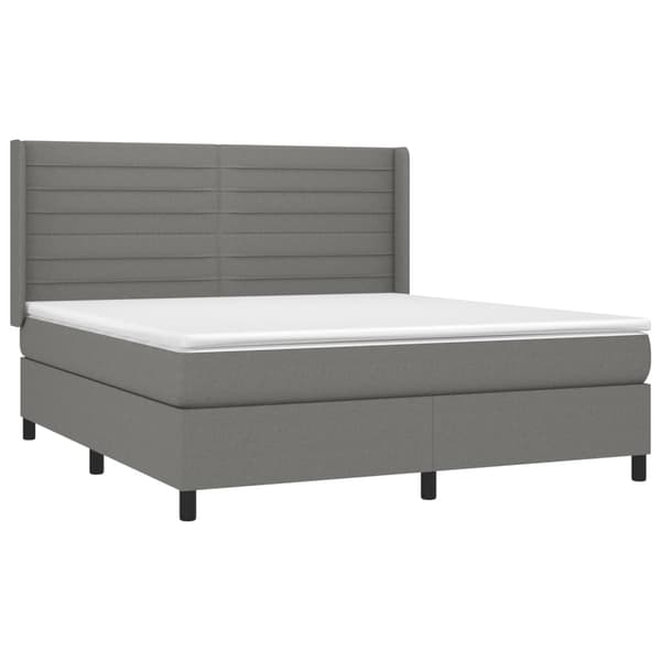 vidaXL Ramsäng med madrass mörkgrå 180x200 cm tyg Grå