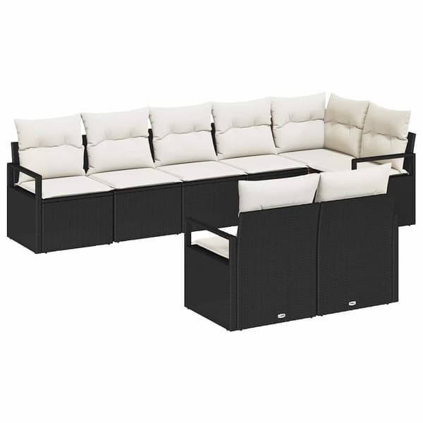 vidaXL Soffset 8 st Svart konstrotting Svart