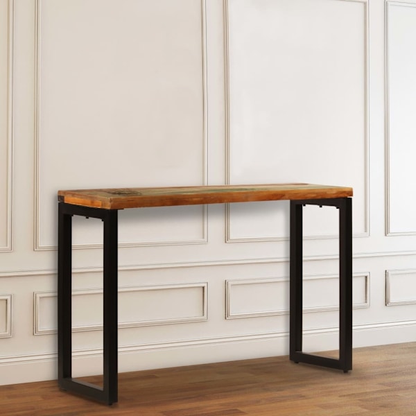 vidaXL Konsolbord 120x35x76 cm massivt återvunnet trä och stål Brun