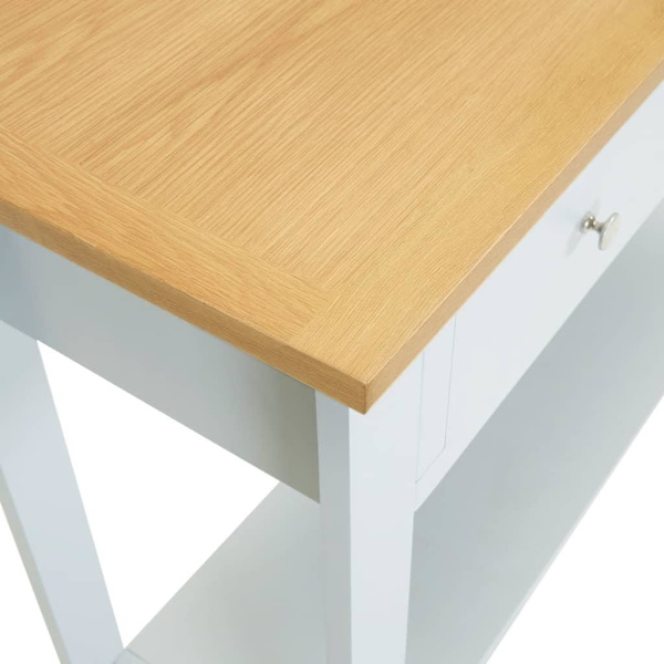 vidaXL Konsolbord 118x35x77 cm massiv ek grå
